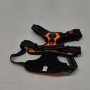 PHOEPET No Pull Dog Harness Medium Reflective Front Clip Vest with Handle,Adjustable 2 Metal Rings 3 Buckles, [Easy to Put on & Take Off] (M, Orange)