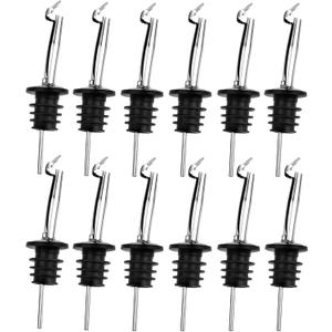 12 Pack Oil Pourers with Flip Top, Olive Oil Dispenser Spout, Speed Pour Spouts for 3/4" Bottle Mouth