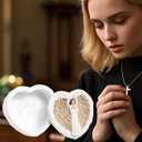 Angel Gifts for Women, Angel Figurines Small Keepsake Box - Bless You Guardian Angel Memorial Gift for Loss of Dad Mom Grandparent - Rosary Box Thanksgiving Christmas Home Decor