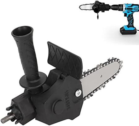 Oumefar Chainsaw Drill Attachment, Electric Drill to Saw Adapter Conversion Head Portable Chainsaw Attachment Set for Wood Cutting, Steel Pipe Plastic Cutting