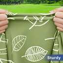 homing Rectangle Printed Fabric Tablecloth, Elastic Fitted Table Cloth for 6 Foot Tables, Washable Polyester Table Cover for Outdoor, Picnic, Camping and Indoor (Line Leaf, 30" x 72")