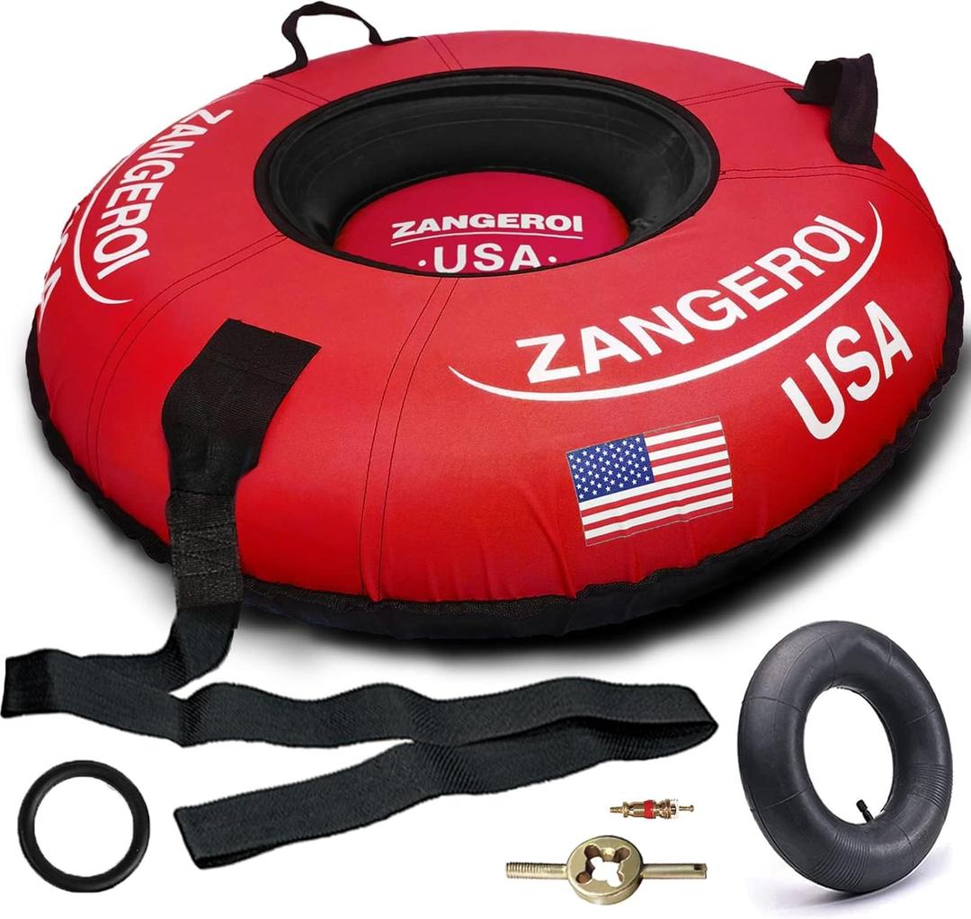 Snow Tube for Sledding Snow Tubes Heavy Duty Snow Tube for Kids Adult Snow Sled Sledding Tube Inflatable Snow Tubes for Kids Towable Rubber Snows Tube with Cover