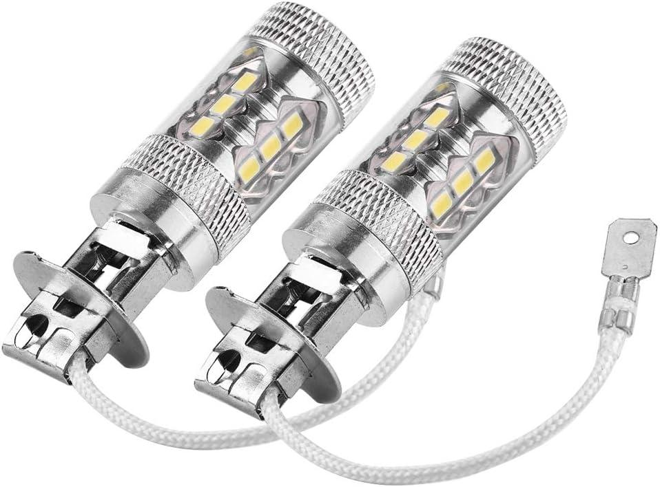 H1 H3 LED Fog Light Bulbs, 24V H3 LED Bulb, 6500K 1400LM White Driving DRL Lamps, Bright Auto Vehicle Led Bulbs Replacement for Cars Trucks, 2 Pack