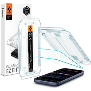 Spigen AluminaCore Tempered Glass Screen Protector [Glas.tR EZ Fit] designed for iPhone 17 Pro | iPhone 17 | iPhone 16 Pro [2 Pack] 9H+ Hardness, Aluminum-Enhanced Durability