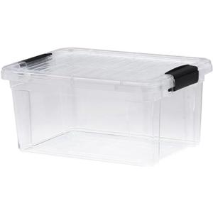 Superio Clear Storage Box with Lid, 2 Quart Plastic Container Bins for Organizing, Stackable Crates, BPA Free, Non Toxic, Odor Free, Organizers for Home, Office, School, and Dorm (1.85 Quart)