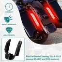 Motorcycle Rear Fender Extension Fascia Mudguard with LED Turn Signals Brake Running Lights Fit for Harley Touring CVO Road Glide Road King Electra Glide Street Glide 2014-up (Black Lens)