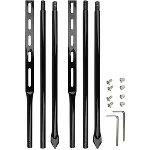 1 Pack Heavy Duty Metal Sign Stakes for Yard, Black Baked Enamel Steel, 52 Inch Length, with Mounting Hardware, Holder for Outdoor Lawn Bar Parking Garage Event