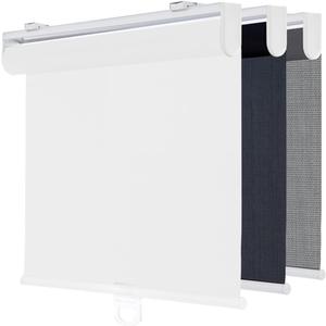 Cordless Roller Shades for Windows,Light Filtering Pull Down Blinds,Solar Screen Door Blinds,Flame Retardant UV Protection Fabric for Home Office (17" W x 72" H,Solar White)