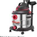 Shop-Vac 8 Gallon 6.0 Peak HP Wet/Dry Vacuum, Stainless Steel Tank, Portable Shop Vacuum with Multifunctional Attachments for Jobsite, Garage & Workshop. 5989400