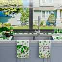 XCHI Gnomes Green Shamrocks Clovers Horseshoes St. Patrick's Day Kitchen Towels Dish Towels 18x26 Inch Home Kitchen Decorations Hand Towels Set of 2 Drying Dishcloth