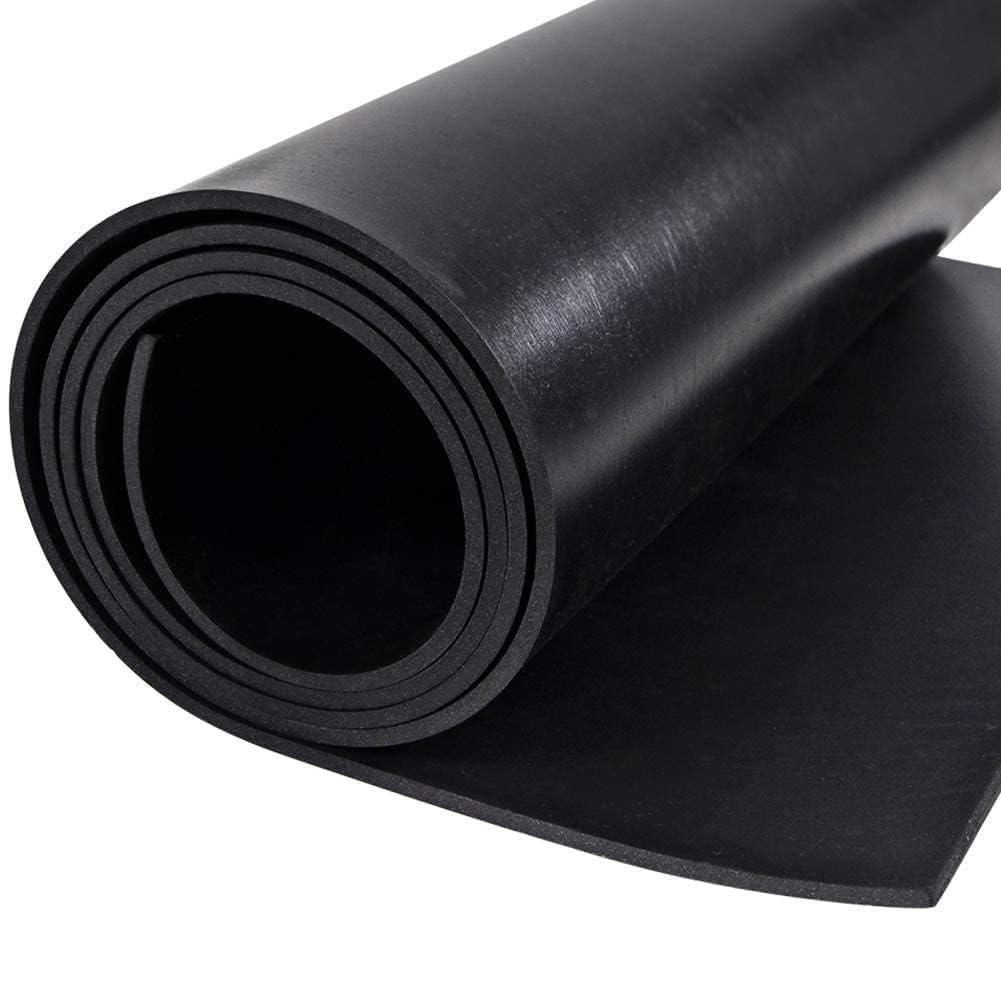 tonchean Neoprene Rubber Sheets Rolls Heavy Duty 80" Length x 40 "Wide x 1/8" (0.125") Thick Solid Rubber for Pads Seals Crafts Flooring Weather Stripping Gasket Anti-Vibration Anti-Slip Sound-Proof