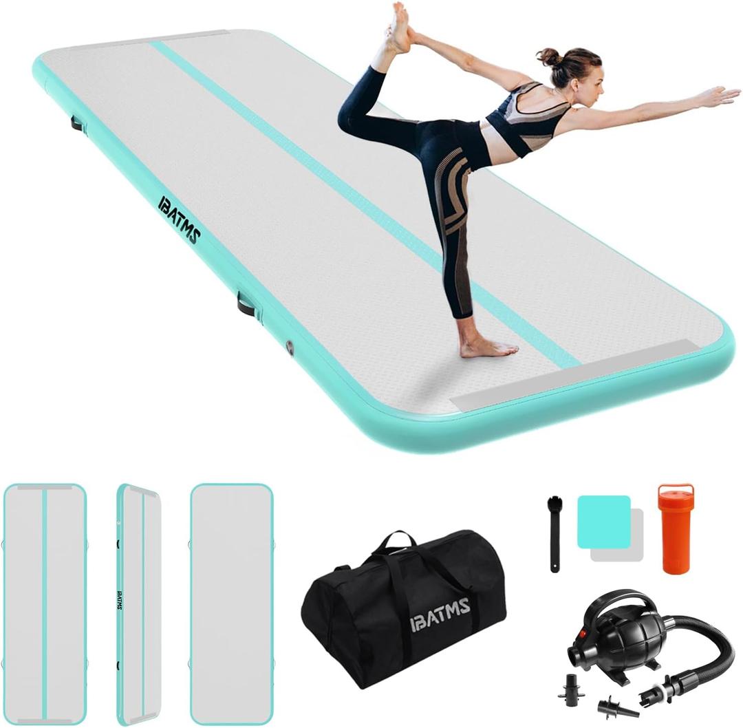 VIYAU Air Tumbling Mat Tumble,16ft Inflatable Gymnastics Air Mat for Gymnastics Training/Home Use/Yoga/Water Gymnastics With Pump