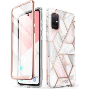 i-Blason Cosmo Series Case for Samsung Galaxy A51 5G [Not Fit Galaxy A51 4G Version], Slim Stylish Full-Body Protective Case with Built-in Screen Protector (Marble)
