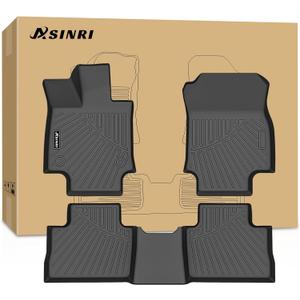 Floor Mats for Toyota RAV4 2019-2025 (Include Hybrid), All Weather TPE Car Custom Fit Toyota RAV4 Accessories, (Front & 2nd Row), Odorless Anti-Slip Floor Liners