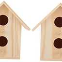 2Pcs Wooden Bird Nest Parrot Breeding Box Bird Incubation House for Indoor Use Rustic Design for Comfortable Resting Nesting for Finches