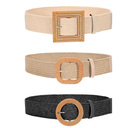 JASGOOD Straw Woven Elastic Stretch Belts Women Raffia Dress Waist Band Boho Ladies Braided Dress Belts