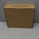 Coutgo Womens Booties Low Heel Ankle Boots Square Pointed Toe Chunky Heel Side Zipper Dressy Fall Boots Shoes (8, Brown)