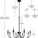8-Light Black Chandeliers for Dining Room, Dining Room Light Fixtures, Farmhouse Candle Chandeliers for Kitchen, Living Room, Foyer, Entryway, Staircase