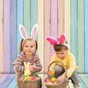 Colorful Wood Easter Backdrop 8x10FT Easter Pastel Rustic Texture Photography Background Spring Theme Party Backdrop Kids Adult Baby Shower Birthday Party Decorations Photo Props (96x120 inch)