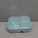 Bento Box Adult Lunch Box - 3 Pack,3-Compartment Leak-Proof Bento Boxes Ideal Portion Sizes for Kids , Reusable Food Storage Snack Containers,Microwave and Dishwasher Safe & Food-Safe Materials (blue)