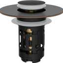 Hibbent Upgraded 3 in 1 Bathroom Sink Drain Strainer, Universal Pop Up Stopper with Removable Stainless Steel Filter Basket Hair Catcher, Sink Plug for 1.1''~2.36'' Basin, Oil-Rubbed Bronze