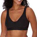 Bali Women's Wireless Bra, Comfort Revolution Seamless T-Shirt Bras for Women, ComfortFlex Fit (Black, L)