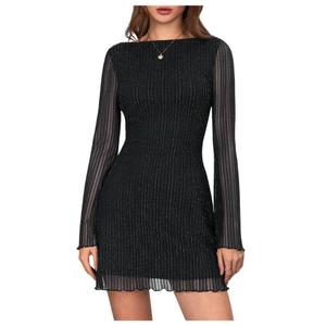 MakeMeChic Women's Cheetah Print Mini Dress Y2k Bell Sleeve Leopard Print Dress Going Out Outfits, L