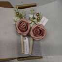 Ling's moment Boutonniere for Men, 2pcs Groom Groomsmen Guest Boutonniere, Artificial Flowers for Wedding/Prom/Homecoming, etc.Dusty Rose