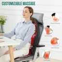 Snailax Vibration Back Massager with Heat, Massage Seat Cushion with 6 Vibrating Motors and 2 Heat Levels, Massage Chair Pad for Home Office use, Gifts for Him Her (Grey)