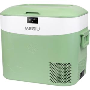 Megiu Car Fridge Portable 12 Volt Refrigerator 23 Quart (22 Liter) Freezer Compressor Cooler 12V/24V DC 110240 V AC for Outdoor, Camping, Travel, Home Use -18~+15 (Green)