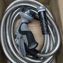 FOXEASE Metal water Hose 25 ft - Stainless Steel Water Hose with 2 Nozzles, Lightweight, Tangle Free & Kink Free, Heavy Duty, High Pressure, Flexible, Dog Proof