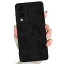 LEOMAKRON for Samsung Galaxy S25 Edge Case Black Floral Lotus Pattern