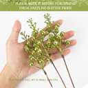 HOHOTIME 36Pcs Christmas Glitter Berries Stems, Light Avocado Green 9.5 Inch Artificial Christmas Tree Picks for Christmas Tree Decorations Ornaments DIY Crafts Vases Holiday Wedding Home Xmas Decor