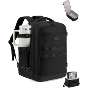 LOVEVOOK 50L Travel Backpack for Women & Men, TSA Approved Carry On Backpack with 3 Packing Cubes, Waterproof Personal Item Bag Fits 17" Laptop, Weekender Essentials Overnight Backpack for Trip (Black)