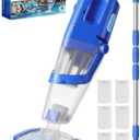 Cordless Handheld Pool Vacuum Cleaner with Telescopic Pole, 26.5 GPM Powerful Suction, Longer 1H Runtime, Portable Pool Vacuums for Above Ground/Inground Pools, Hot Tubs, Spas (Deep Blue)