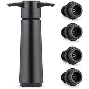 Vacuum Wine Saver Pump with 4 Reusable Stoppers, Silicone Wine Stopper For Red Wine Bottles/White Wine Bottles, Leak Proof Airtight Seal, Preserves Freshness, Easy to Use