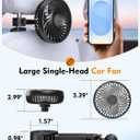 USB Car Fans for Backseat5.39in Portable Car Cooling Fan with 3 Speeds, Quiet Brushless Motor, Rotatable Air Ventilation for Kids Baby 5V/1A Headrest Mount Auto Cooler No Battery(Headrest Buckle)