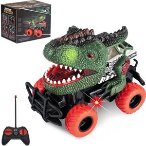 Dinosaur Toys Remote Control Car for Kids 3-7, Dino RC Car for Toddler Kids Toys Age 3 4 5 6 7 Boys and Girls Christmas Birthday Gift (Green)