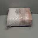 PHF Waffle Weave Duvet Cover Set King Size, No Snagging Ultra Soft Luxury Textured Breathable Comforter Cover for All Season 3pcs, Striped Bed Duvet Set with 2 Pillow Shams, 104"x90", White and Brick