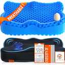 Thickened Gel Seat Cushion, Egg Gel Chair Pads for Wheelchair Pressure Coccyx Sciatica Pain Relief, Cooling Desk Seat Cushion for Kayak, Car, Office Chair Long Sitting[Blue-2.75"]