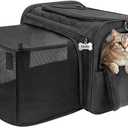 MIDOG Cat Carrier Soft for Small to Medium-Sized Cats,Up to 15 Lbs,TSA Airline Approved Soft Sided Pet Carrier,Collapsible Travel Cat Bag(Black)
