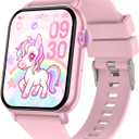 Smart Watch for Kids, 12 Puzzle Games HD Touch Screen Watches, Step Counter, Heart Rate and Sleep Monitor, Flashlight, 12/24 hr Educational Toys Birthday Gifts for Girls Ages 6-12 (Pink)