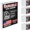 Samsill Durable 1 inch 3 Ring Binder, D Ring Binder, 100% Recycled Chipboard, White, 12 Pack