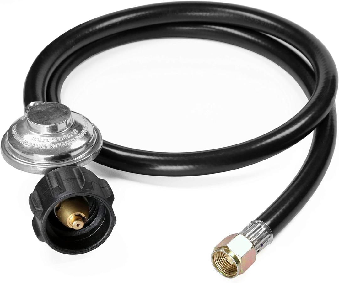 DOZYANT 3.5 Feet Propane Regulator and Hose Universal Grill Regulator Replacement Parts, QCC1 Hose and Regulator for Most LP Gas Grill, Heater and Fire Pit Table