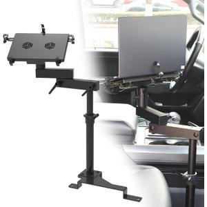 MELIPRON Truck Laptop Mount Fit for 15-25 Ford F150, 17-25 F250, F350, F550, No-Drilling Vehicle Computer Stand for Passenger Seat, Adjustable Height, 2 Built-in Cooling Fans