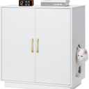 Gitelsnour Litter Box Enclosure, 30.9'' High Large Litter Box Furniture, Modern Cat Litter Box Enclosure with Hidden Storage, Side Table, End Table, White GCLB003WT