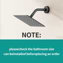 Square Rain Shower Head, High Flow Stainless Steel,Work with any decorative styleAll Metal Rainfall Shower Head(Matte Black, 6 inch)