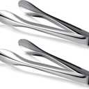 2 Pack Polished Stainless Steel Serving Tongs 12 Inch Metal Food Silver Tong for Buffet Salad BBQ Grilling Heavy Duty Kitchen Utensils for Cooking Catering Wedding Party