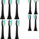 Replacement Toothbrush Heads Compatible with Mitimi T2405 Model Electric Toothbrush, 8 Pack Black