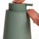 INGOFIN Ceramic Soap Dispenser, 14 oz Bathroom Hand Soap Dispenser, Liquid Dispenser with Pump, Refillable Modern Lotion Dish Dispenser for Kitchen, Matte Green